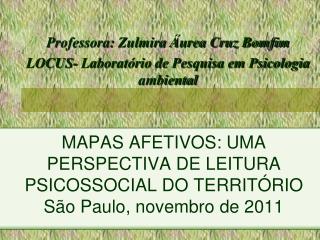 MAPAS AFETIVOS: UMA PERSPECTIVA DE LEITURA PSICOSSOCIAL DO TERRITÓRIO São Paulo, novembro de 2011