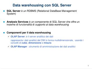 Data warehousing con SQL Server