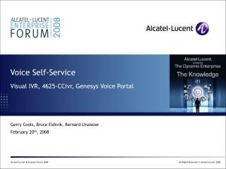 Voice Self-Service Visual IVR, 4625-CCivr, Genesys Voice Portal