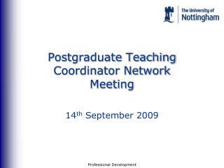 Postgraduate Teaching Coordinator Network Meeting