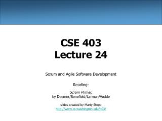CSE 403 Lecture 24