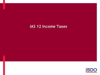 IAS 12 Income Taxes