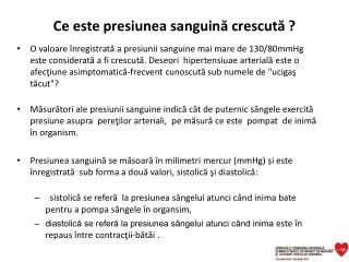 Ce este presiunea sanguină crescută ?