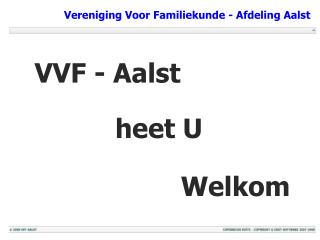 Vereniging Voor Familiekunde - Afdeling Aalst