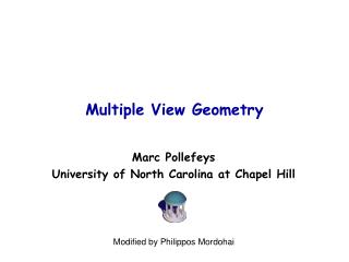 Multiple View Geometry