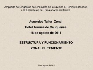 ESTRUCTURA Y FUNCIONAMIENTO ZONAL EL TENIENTE