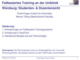 Fallbasiertes Training an der Uniklinik Würzburg: Studenten- &amp; Dozentensicht