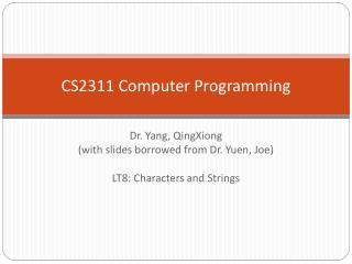 CS2311 Computer Programming