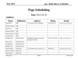 Page Scheduling