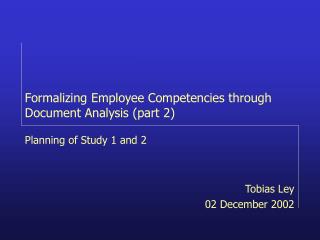 Formalizing Employee Competencies through Document Analysis ( part 2 )