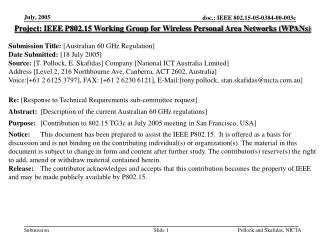 Project: IEEE P802.15 Working Group for Wireless Personal Area Networks (WPANs)