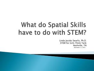 What do Spatial Skills have to do with STEM?