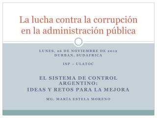 La lucha contra la corrupción en la administración pública