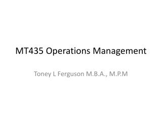 MT435 Operations Management