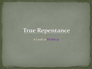 True Repentance