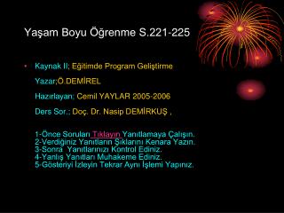 Yaşam Boyu Öğrenme S.221-225