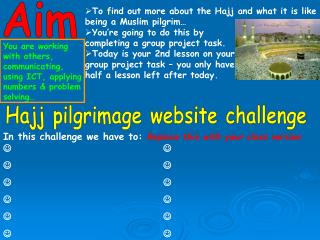 Hajj pilgrimage website challenge