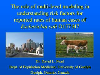 Dr. David L. Pearl Dept. of Population Medicine, University of Guelph Guelph, Ontario, Canada