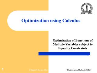 Optimization using Calculus