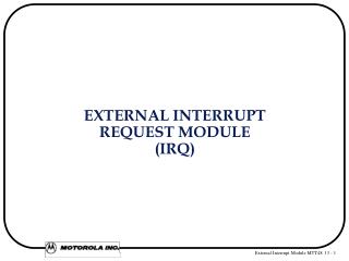 EXTERNAL INTERRUPT REQUEST MODULE (IRQ)