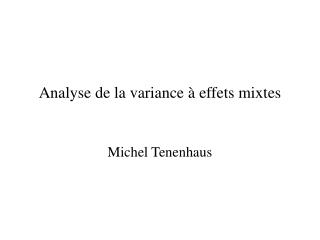 Analyse de la variance à effets mixtes