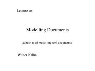 Modelling Documents