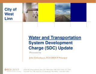 Water and Transportation System Development Charge (SDC) Update