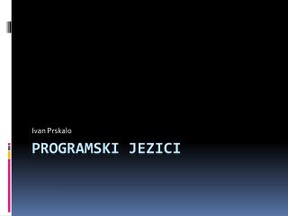 Programski jezici