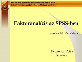 Faktoranalízis az SPSS-ben