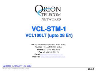 VCL-STM-1 VCL100LT (upto 28 E1)