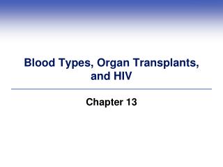 Blood Types, Organ Transplants, and HIV