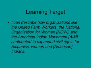 Learning Target