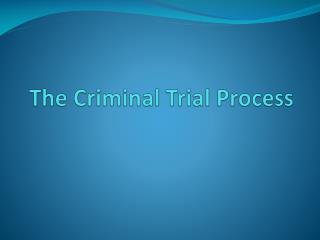 The Criminal Trial Process