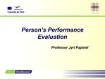 Person s Performance Evaluation