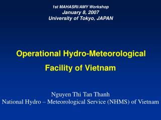 Operational Hydro-Meteorological Facility of Vietnam Nguyen Thi Tan Thanh
