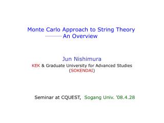 Monte Carlo Approach to String Theory An Overview