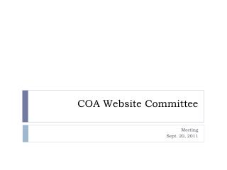 COA Website Committee