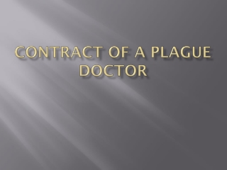 Contract of a Plague Doctor