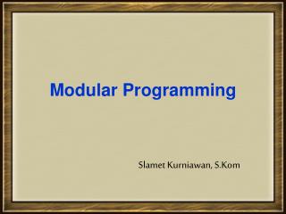 Modular Programming