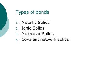 Types of bonds