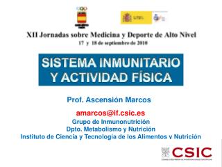 SISTEMA INMUNITARIO Y ACTIVIDAD FÍSICA