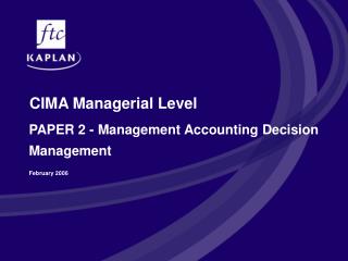 CIMA Managerial Level