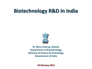 Biotechnology R&amp;D in India