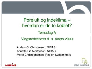 Variationer i poreluftens forureningsindhold - projektkatalog for det videre arbejde