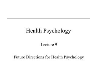 Health Psychology