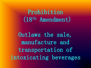 Introduction to Prohibition