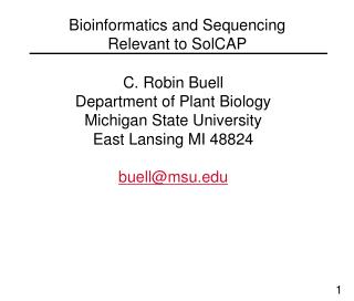Bioinformatics and Sequencing Relevant to SolCAP