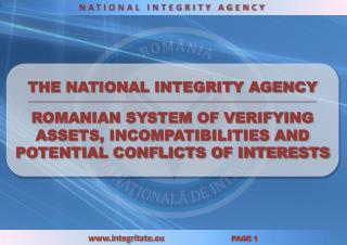 THE NATIONAL INTEGRITY AGENCY