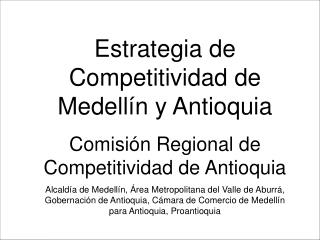 Estrategia de Competitividad de Medellín y Antioquia