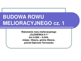 BUDOWA ROWU MELIORACYJNEGO cz. 1